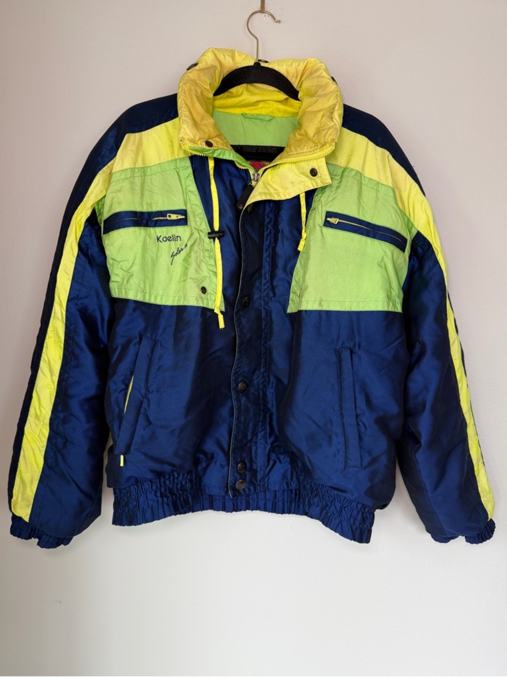 Vintage Kaelin Solar Colorful Color Block Puffer Windbreaker Jacket 80’s
